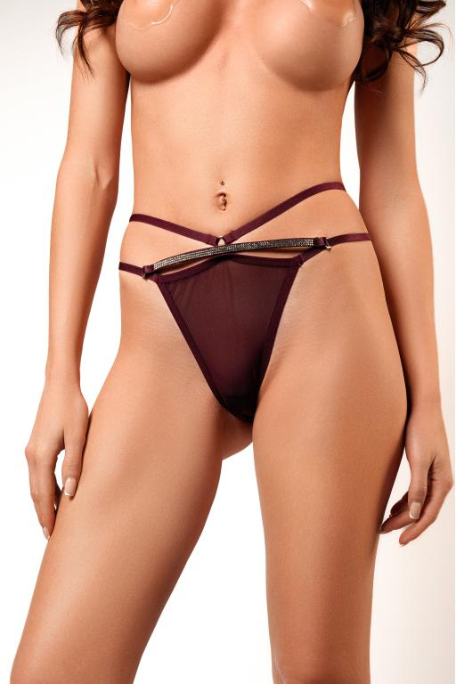 Трусики-стринги с двойным пояском "Amor El" фиолетовые, M 